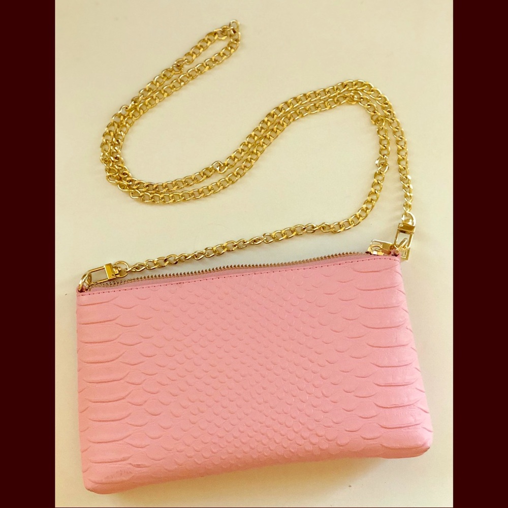 Jules Kae Ellie Pink Snake Print Crossbody